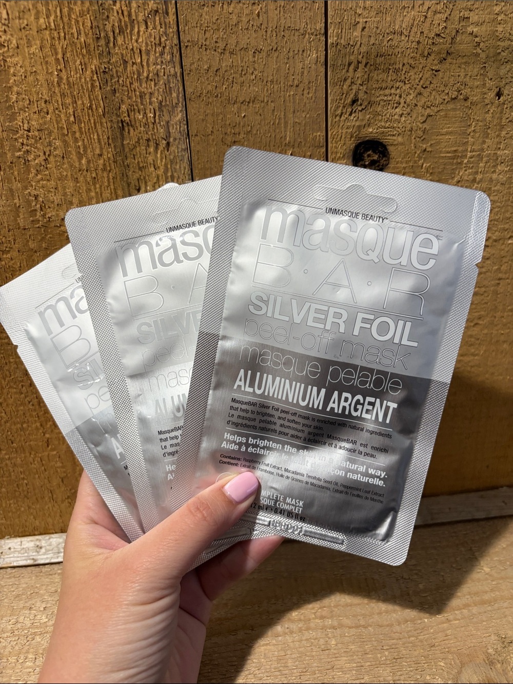 (3) masqueBAR Silver Foil Peel-Off Mask - Aluminum Argent